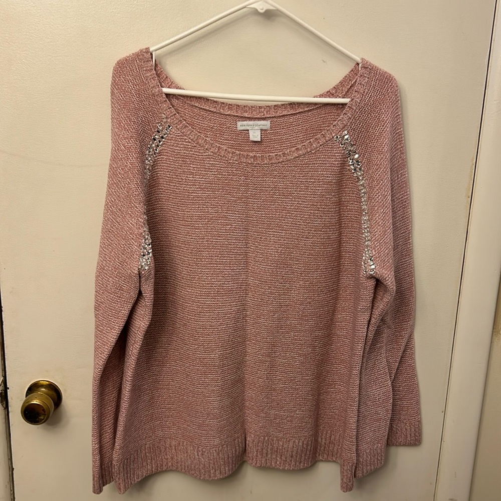 New York & Co Women’s Sweater Pink/Embellished Size XXL